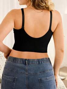 Moonlight&Mama 2026 Hot Selling Women's Seamless Minimalist Solid Color Comfortable High-Quality Portable Plus Size Maternity Bra, 1pc - Black - View 2