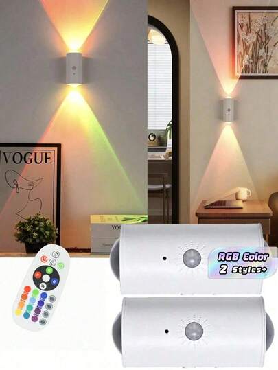 1 Magnetic RGB Night Light With Dimming Battery Powered Wall Mounted For Bedroom Living Room Kitchen Ambient Lighting Must Have Decor