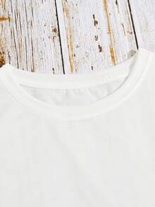 INAWLY Camiseta Casual Feminina com Estampa de Slogan, Blusas Gráficas de Verão para Mulheres - Branco - Visão 3