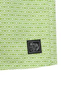 CoralVoy Men's Summer Holiday All-Over Letter Patch Drawstring Waist Beach Shorts - Green - View 6
