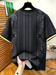 Resyla Áo thun nam tay ngắn kiểu dáng thể thao thường ngày, phong cách sinh viên, phối họa tiết chắp vá và màu tương phản, thích hợp cho mùa hè. - Nhiều màu - Xem 2