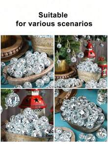 1PC/10PCS Silver New Glass Mirror Ball, Disco Ball, Laser Ball, Bar KTV Stage Decoration Cake Ornament Ball - silver - View 6
