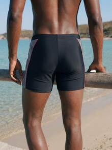 Manfinity KASUA Bañador casual de hombre con cintura elástica y parches a cuadros - Negro - Ver 2