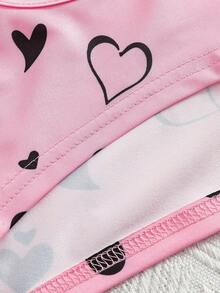 SHEIN 3件套可爱猫咪卡通图案吊带连体衣、短款罩衫+斜挎包，适合日常生活、外出、旅行、聚会、夏季穿搭 - 粉色 - 查看 4