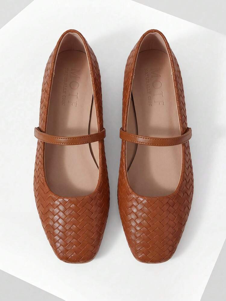 COMFORTABLE MINIMALIST VERSATILE WOMEN SQUARE TOE MARY JANE FLAT SHOES, SUITABLE FOR HALLOWEEN FOR CHRISTMAS