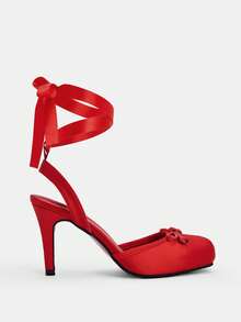 Glitzique Gorgeous! Extremely Stable & Comfortable Sparkling Mesh & Rhinestone Decorated Waterproof Platform High Heel Shoes, Pair With Dresses - Red - View 6