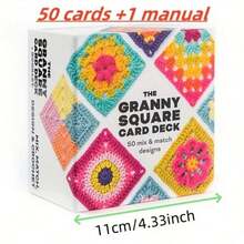 50pcs/Set Crochet Pattern Cards, 50 Cards + 1 Manual, Crochet Teaching Card Set, Can Be Sewn On Clothes, Bags And Other Fabrics, Fashionable And High-Quality Crochet Set - Multicolor - View 2