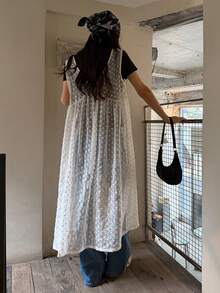 DAZY 女士V领叠层休闲长裙 - 米色 - 查看 1