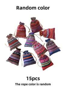 Bộ 6/12/15 túi quà mini có dây rút kiểu lễ hội Mexico, túi vải lanh kiểu Ai Cập, họa tiết rực rỡ, đồ dùng tiệc tùng, lý tưởng cho các lễ hội theo chủ đề Mexico/tiệc ngoài trời, dùng để đựng kẹo, cũng thích hợp để đựng trang sức/tiền xu và trang trí ngày lễ. - Nhiều màu - Xem 16
