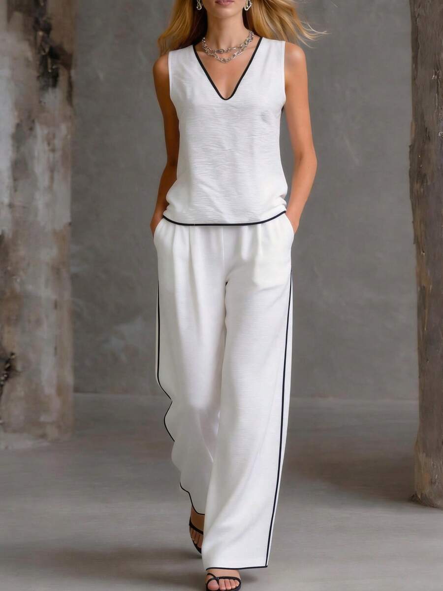 SHEIN Raffinéa Conjuntos de dos piezas para mujer - Blanco - Ver 1