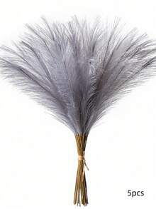 50pcs Grey Faux Pampas Grass Artificial Reeds Large Tall Fluffy Boho Decor Wedding Party Decoration Home Living Room Bedroom Decor Vase Filler DIY Photoshoot Props Gift Fall Autumn Decor Artificial Plants - Grey - View 11