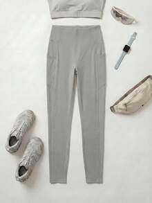 SHEIN Cheerettes 女士纯色户外紧身裤 - 彩色 - 查看 3