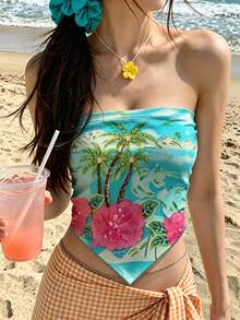 INAWLY 夏季服装、女装、女式上衣、休闲背心、流行趋势、时尚上衣、女士夏季沙滩上衣、沙滩装、度假上衣、奶油黄上衣 - 彩色 - 查看 3
