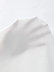 SHEIN Camisa de mujer de unicolor de manga corta con bordado de corazón, adecuada para uso diario y para ir al trabajo - Blanco - Ver 7