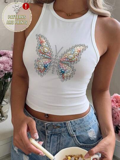 Modelyn Áo tank top nữ dáng ôm, cổ tròn, tối giản, thích hợp cho mùa hè.