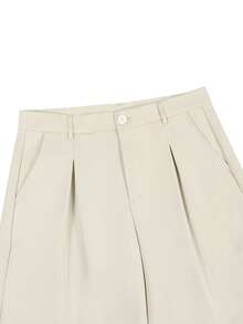 PAVTROS Men's White Wide Leg Pants, Loose Fit, Fashion Versatile Trousers Wide Leg - Beige - View 6
