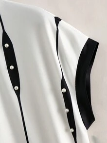SHEIN Franclia 女士常规款插肩短袖T恤，撞色领口，撞色袖口，时尚优雅女士T恤 - 彩色 - 查看 5