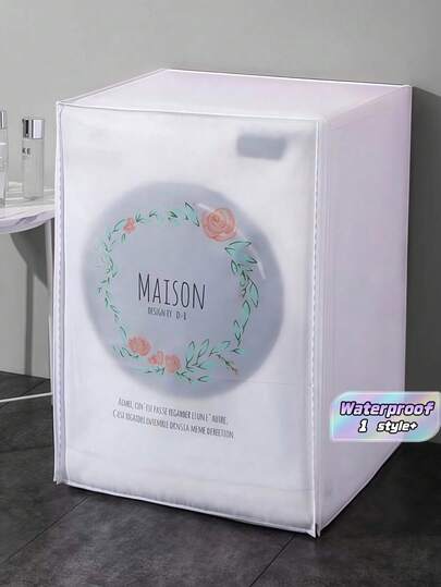 Funda protectora para lavadora completamente envuelta, 1 pieza, de tela Oxford impermeable, ajuste universal para uso en lavandería o apartamento, anti-óxido, resistente a los arañazos, fácil de limpiar, con cordón