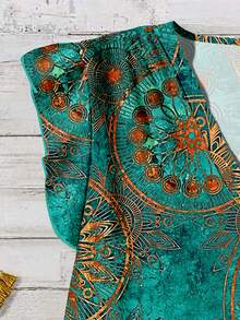 Rusticease Women's Single-Breasted Geometric Print Casual Shirt, Suitable For Summer - Multicolor - View 4