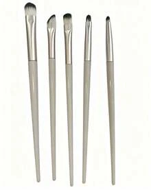 Bộ 5 cọ trang điểm gồm cọ phủ phấn, cọ má hồng và cọ chi tiết, cọ kẻ lông mày, cọ tán phấn mắt, cọ chải mi, quà tặng kèm. - trắng - Xem 1