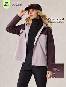 OutZeal Women Outdoor Jackets Hiking Camping Water-Resistant Hood Multi Pockets Outdoor Tops - Purple - View 10