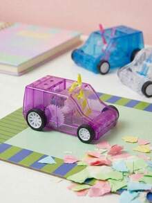 Joivida Mini Cute Transparent Push-Pull Sliding Desktop Sweeper Car, Novelty Desk Cleaning Truck With Built-In Dual Brushes & Dust Storage Bin, Portable Pencil Eraser Crumb Cleaner For Students, Creative Stationery Desk Organizer, Fun Classroom Office Desk Cleaning Tool, Back To School Supplies, 6 Vibrant Color Options, Perfect Gift For Kids Students, Party Favors, Classroom Rewards - multicolor - View 4