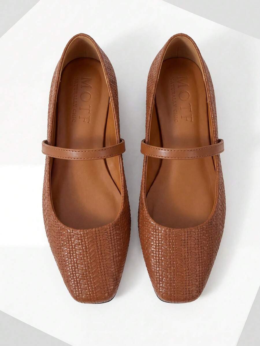 MOTF PREMIUM WOMEN SNAKESKIN PRINT SIMPLE & VERSATILE FLAT CASUAL SHOES, VALENTINES - Brown - View 1