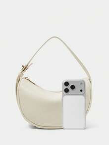 SHECARRY Ladies Handbag, Exquisite And Simple Commuter Semi-Round Bag - Off-white - View 4