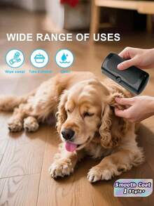 Pet Grooming Brush For Short Hair Dogs & Cats, Professional Deshedding Tool For Shedding Control, Effective Fur Removal Brush For Smooth Coat Pets, Dog Cat Hair Brush With Gentle Bristles - Black - View 1