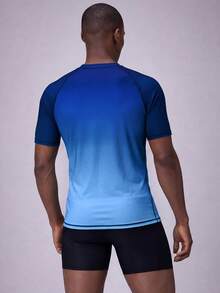 CoralVoy Herren Gradienten Farbig Kurzarm Rashguard - Blau - Übersicht 3