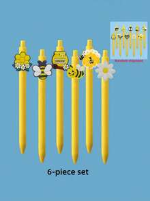 Bộ 10/6/1 bút bi hình ong màu vàng, mực đen 0.5mm, bút bi hình ong lớn, thích hợp làm quà tặng tiệc tùng, đồ dùng học tập cho năm học mới, văn phòng phẩm trường học và văn phòng. - Nhiều màu - Xem 6
