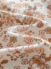 Loomiva Conjunto de 2 piezas de pelele de manga corta y pantalones cortos con estampado floral suave de punto para bebé recién nacida - Rosa Pálido - Ver 6