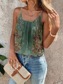 SHEIN Clasi Áo camisole nữ in hoa dáng rộng thoải mái - Nhiều màu - Xem 3