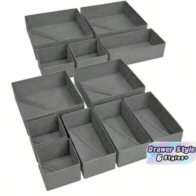 Foldable Fabric Storage Box Closet Organizer Drawer Divider For Clothes Underwear Bras Socks Lingerie Wardrobe Space Saving Home Decor Dorm Room Essential Black Storage Bin Container Household Must Have