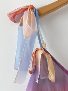 GlowEve Đầm ngắn nữ bằng vải chiffon nhuộm màu loang, xếp ly, có dây buộc, viền bèo nhún, thích hợp cho kỳ nghỉ xuân/hè. - Nhiều màu - Xem 3