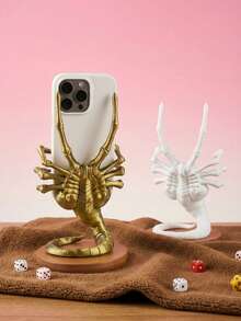 Joivida 1 pieza Soporte de teléfono con forma de Alien Face Hugger, soporte de escritorio de teléfono celular con tema de película de terror, soporte de teléfono 3D único con forma de monstruo para escritorio, hogar y oficina, regalo genial de soporte de teléfono para fans del terror, gamers y amantes del cine, material con base estable, perfecto para teléfono, tableta y dispositivos pequeños, excelente para decoración de escritorio, soporte de teléfono y regalo con tema de terror - Multicolor - Ver 4