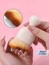 1PC White Curved Nail Art Cleaning Brush With Silicone Grip - Dust Powder Remover Tool, Short Curved Shape Cleaner Brush For Fingernails, Toenails, Professional Manicure & Pedicure Supplies, Essential Cleaner For Acrylic, Gel Nails, Home Salon Use, Christmas Gift For Women, Nail Art Tools & Accessories