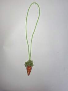 ROMWE Kawaii 一款波西米亚风手工串珠胡萝卜包吊坠，适合搭配节日草编包和手提袋。 - 橘色 - 查看 2