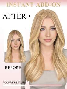 3.25*5 Inch Hair Toppers For Women Real Human Hair Pieces For Women Color P18/22# Highlighted Bleach Blonde Real Human Hair Pieces With Loss Or Thinning No Bangs For Add Volume Hair Skin Scalp Lace Clip In Hair Extensions Hair Clip - SP18/22 - View 7