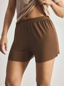 Ocili Quần short cotton mềm mại, thoải mái, dễ mặc, thích hợp mặc ở nhà. - Màu Khaki - Xem 4