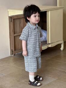 DAZY Baby Boy All-Over Print Short Sleeve T-Shirt And Shorts Casual Outfit Summer Toddler - Black - View 9