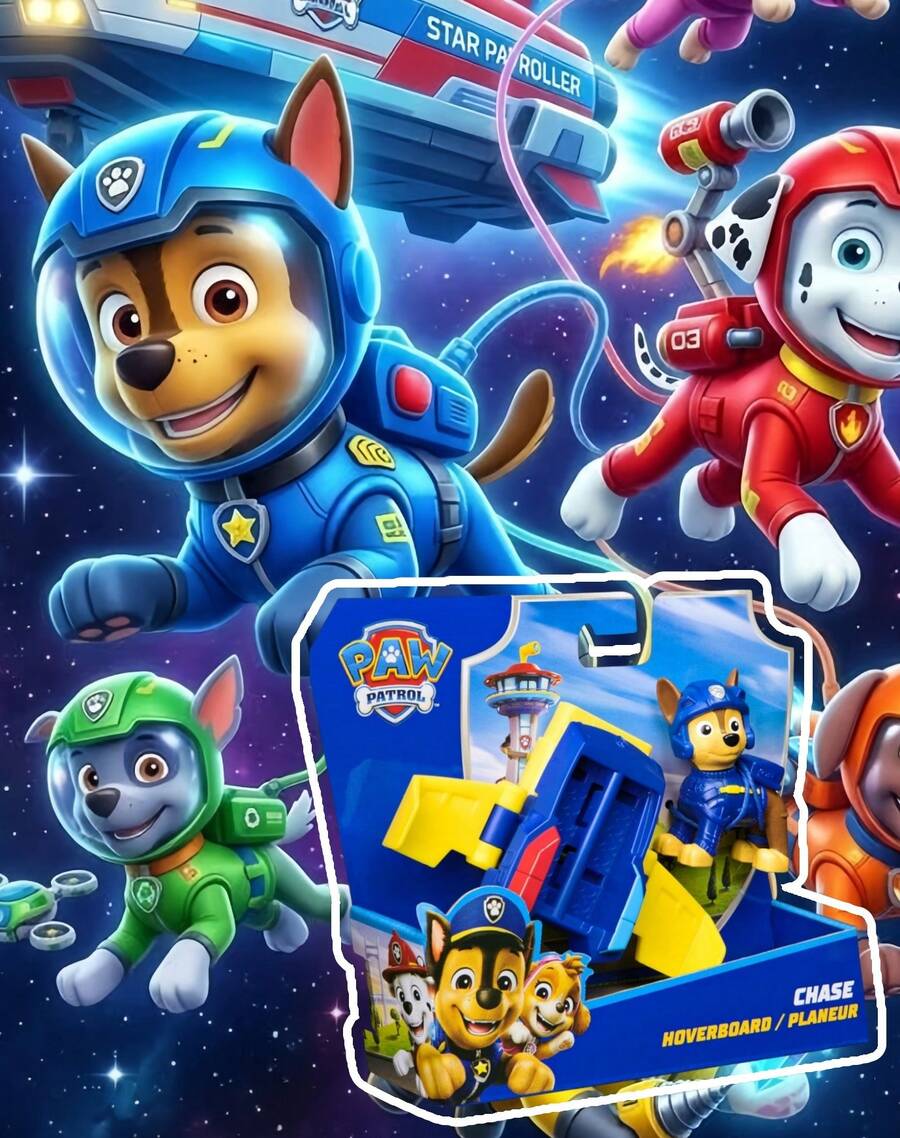 Spin Master Paw Patrol Chase Toy For Kids, Cartoon Dog Action Figure With Hoverboard Vehicle, Interactive Pretend Play Toy, Educational Gift For Boys Girls Age 3+, Portable Small Figure Toy - Multicolor - View 1