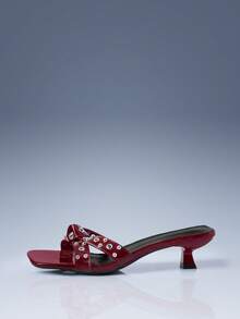 CUCCOO GRLICON Ladies, Spike Buckles, High Heels. - Red - View 2