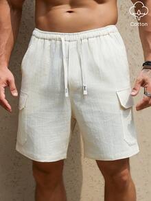 VENTUSAIL Quần short cargo nam màu be, kiểu dáng thường ngày, thích hợp cho mùa xuân/hè. - Màu be - Xem 5