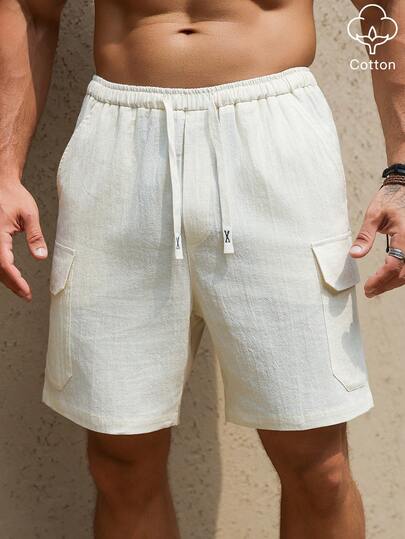 VENTUSAIL Quần short cargo nam màu be, kiểu dáng thường ngày, thích hợp cho mùa xuân/hè.