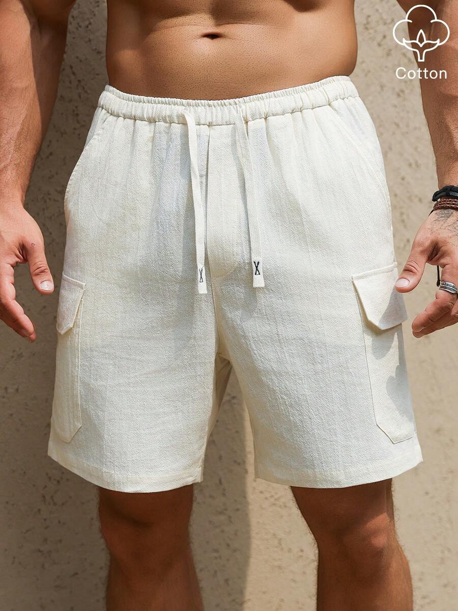 VENTUSAIL Quần short cargo nam màu be, kiểu dáng thường ngày, thích hợp cho mùa xuân/hè. - Màu be - Xem 1