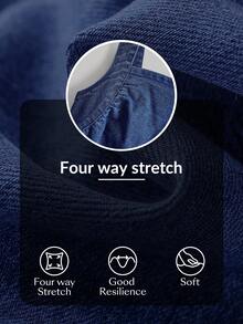 SHEIN Tall CURVE 大码女式夏季优雅简约褶皱修身牛仔吊带裙 - 藍色 - 查看 7