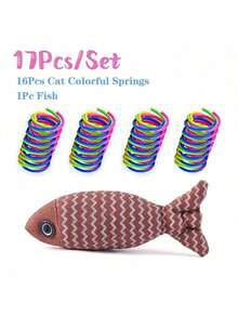 4/8/12/16/20/24/28/32/40PCS Colorful Spring Cat Toys For Indoor Play - Interactive Creative Cat Toy To Kill Time And Keep Fit, Sturdy Heavy Plastic Spring Swat Bite Hunt Kitten Toys For Fun Exercise - Multicolor - View 18