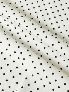 Franclia Women's White Fabric Short Skort With Asymmetrical Polka Dot Design Perfect For Parties - White - View 6