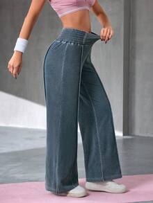 Flexra Quần jeans nữ thường ngày, cạp chun, kiểu dáng casual, đã giặt. - Rửa nhẹ - Xem 3